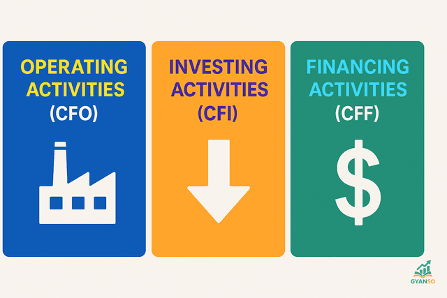 Cash Flow Statement के तीन हिस्से: Operating, Investing, और Financing Activities