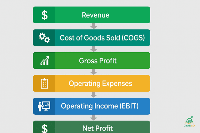 Income Statement का फ्लो: Revenue से Net Profit तक