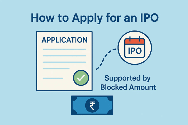IPO में अप्लाई करने की प्रक्रिया: डीमैट अकाउंट से लॉगिन करें, IPO चुनें, लॉट साइज और प्राइस भरें, और UPI मैंडेट को अप्रूव करें।